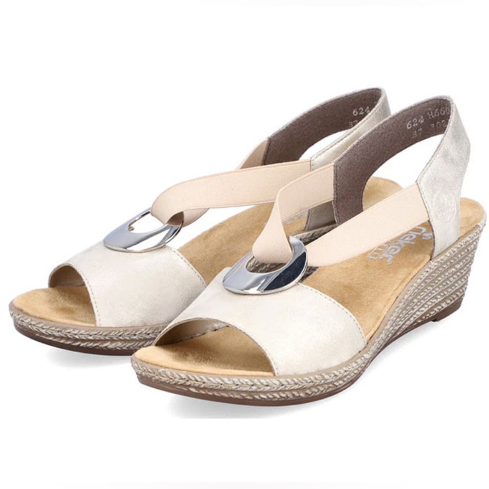 New Rieker FANNI Wedge Sandals Size EU 39( US 8)
